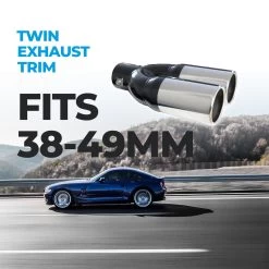 Ripspeed Twin Round/Slant 38 - 52mm Exhaust Trim -Motorcycle Equipment 109110b