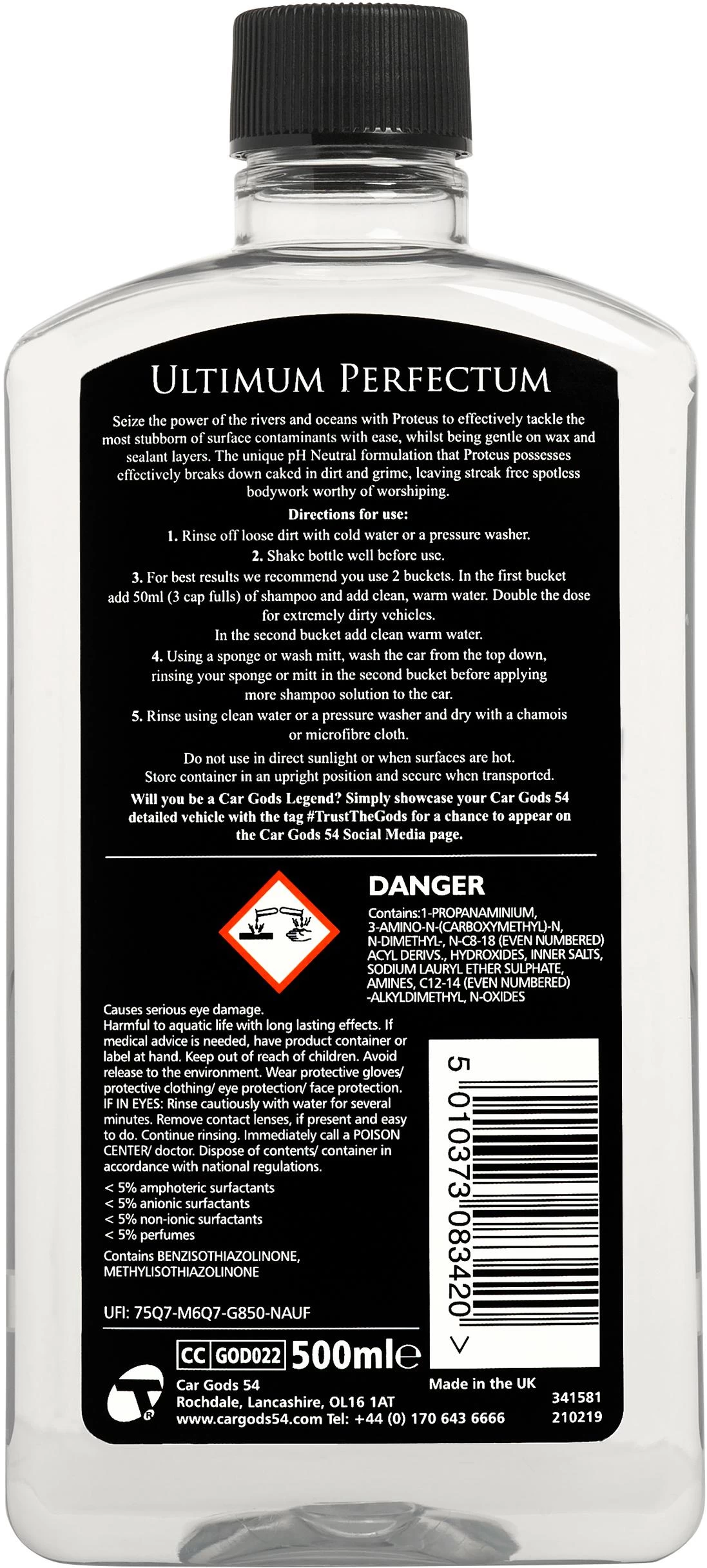 Car Gods 54 Proteus Pure Shampoo 500ml 4 Car Gods 54 Proteus Pure Shampoo 500ml - Image 2