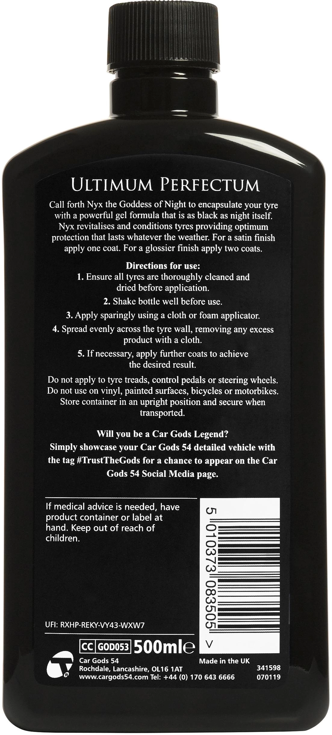 Car Gods 54 Nyx Black Angel Tyre Serum 500ml 4 Car Gods 54 Nyx Black Angel Tyre Serum 500ml - Image 2