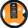 Halfords Black 100% Leather Steering Wheel Cover