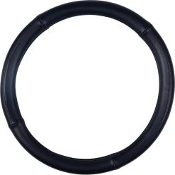 Halfords Black 100% Leather Steering Wheel Cover -Motorcycle Equipment 342118c