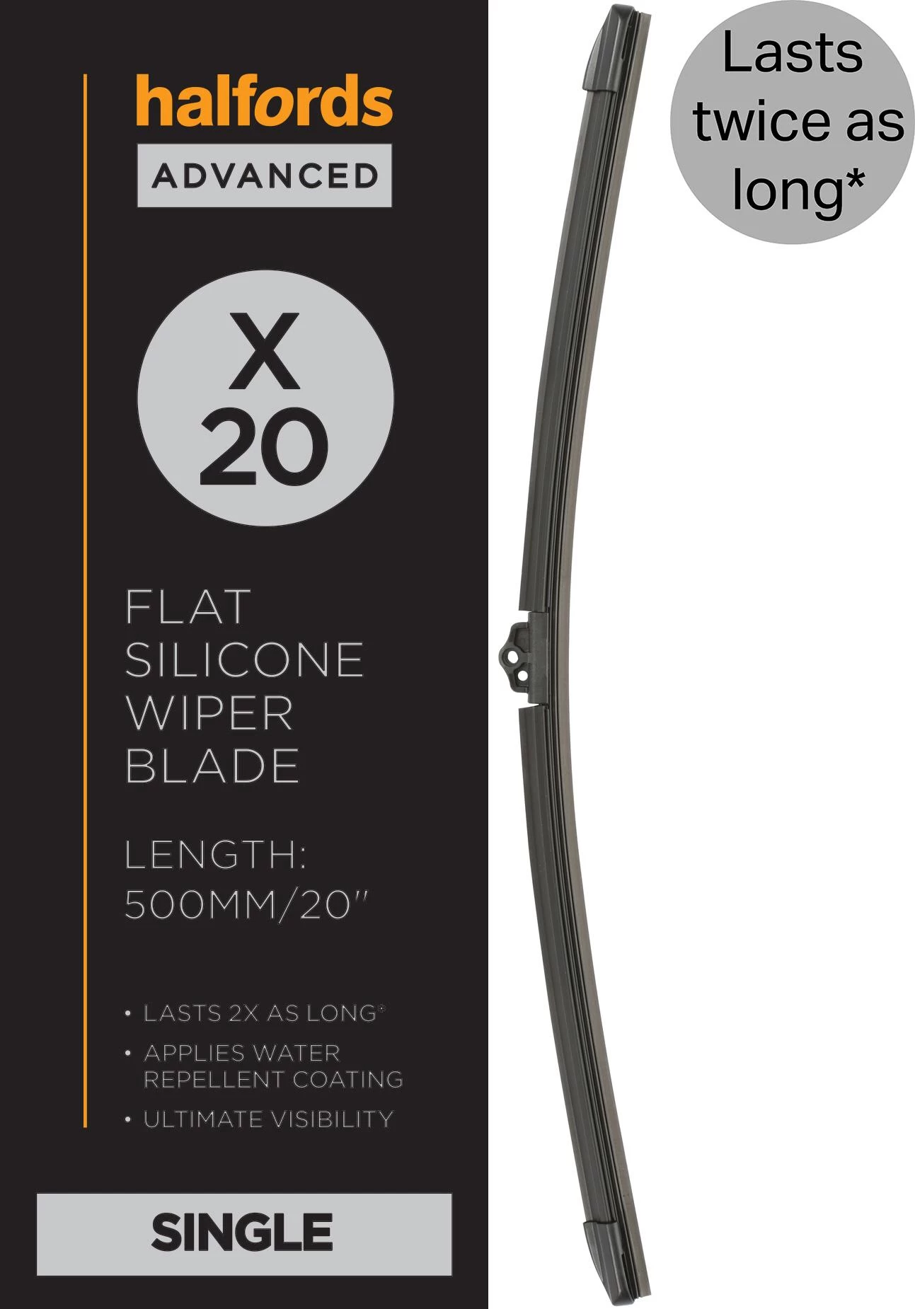 Halfords Advanced Silicone Wiper Blade X20" 3 Halfords Advanced Silicone Wiper Blade X20"