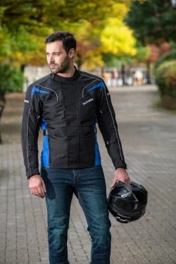 Duchinni Hurricane Motorcycle Jacket - Black And Blue -Motorcycle Equipment 351238d