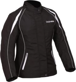 Duchinni Vienna Ladies Motorcycle Jacket - Black And White -Motorcycle Equipment 354046b