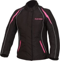 Duchinni Vienna Ladies Motorcycle Jacket - Black And Pink -Motorcycle Equipment 354278a