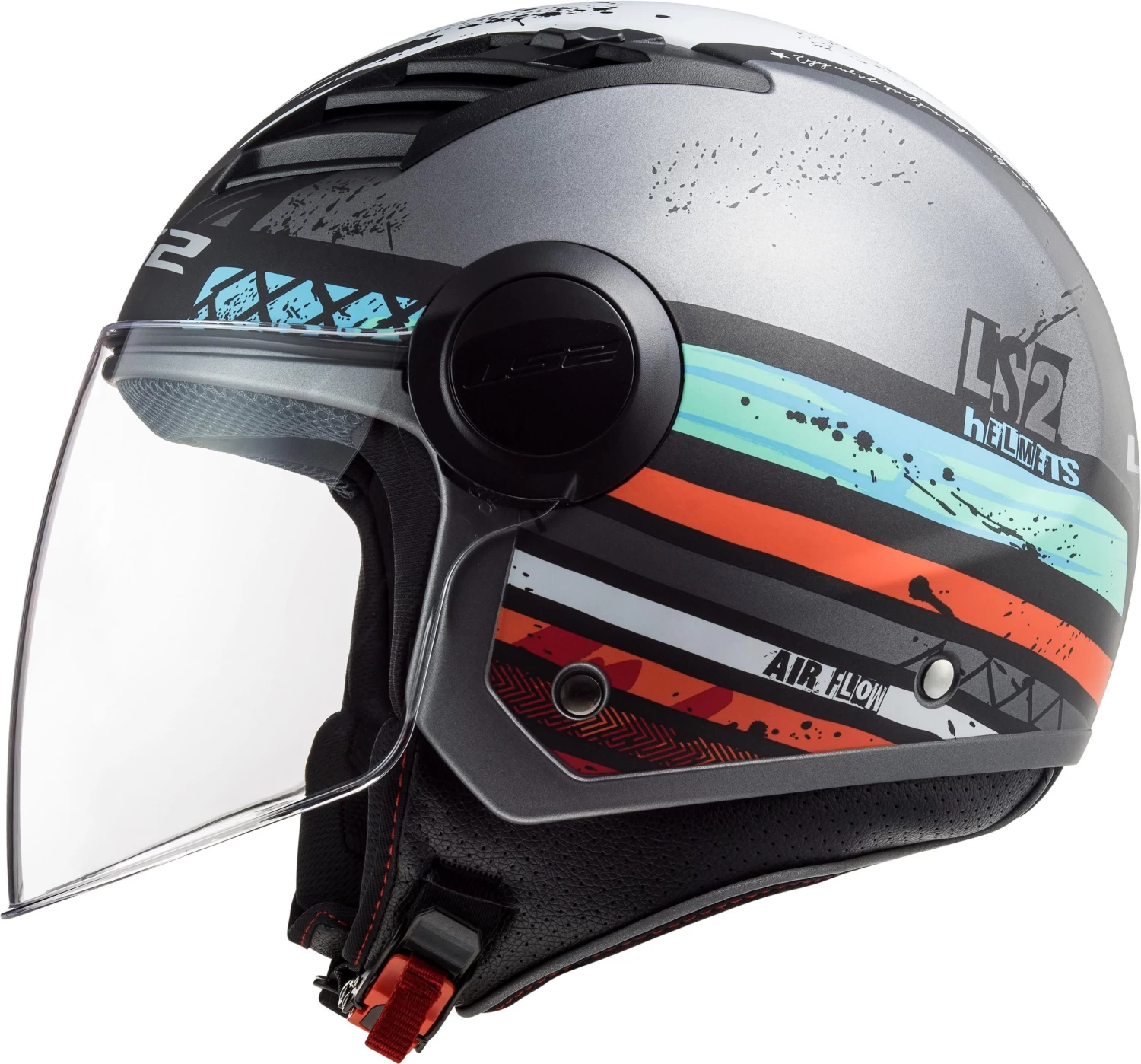 LS2 OF562 Airflow Ronnie Matt Silver/Blue 4 LS2 OF562 Airflow Ronnie Matt Silver/Blue - Image 2