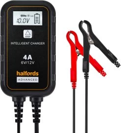 Halfords Smart Motorcycle Battery Charger (4A) -Motorcycle Equipment 629526a