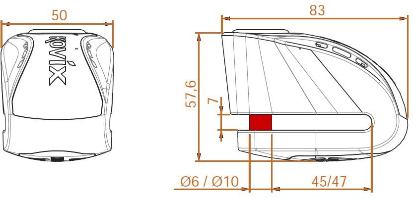 Kovix KNX10 10mm 120db Alarm Disc Lock - Brushed Metal 6 Kovix KNX10 10mm 120db Alarm Disc Lock - Brushed Metal - Image 4