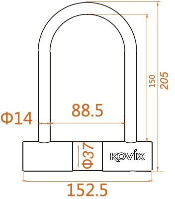Kovix KTL 14mm Alarmed U-Lock 4 Kovix KTL 14mm Alarmed U-Lock - Image 2