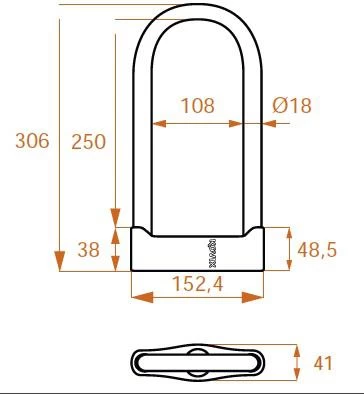 Kovix KSU 18mm Steel U-Lock - 108mm X 250mm 4 Kovix KSU 18mm Steel U-Lock - 108mm X 250mm - Image 2