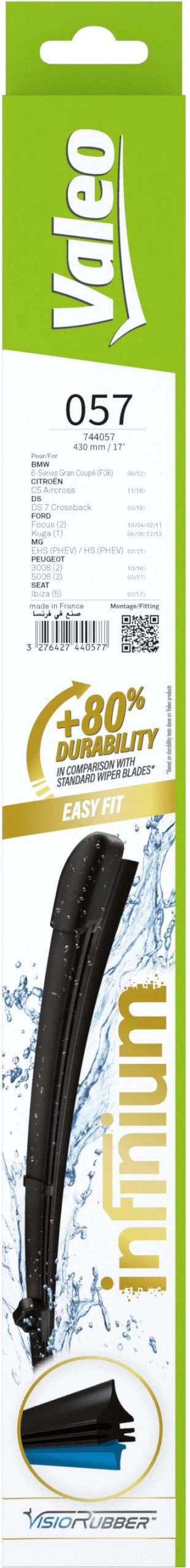 Valeo Infinium Single Wiper Blade 057 4 Valeo Infinium Single Wiper Blade 057 - Image 2