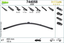 Valeo Infinium Single Wiper Blade 058 -Motorcycle Equipment 768126d