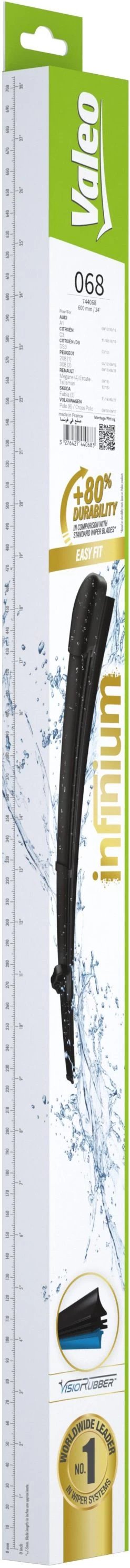 Valeo Infinium Single Wiper Blade 068 9 Valeo Infinium Single Wiper Blade 068 -Motorcycle Equipment 768182b