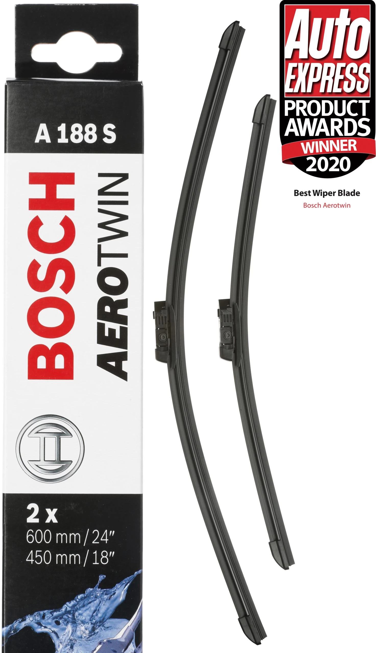 Bosch A188S Wiper Blade - Front Pair 3 Bosch A188S Wiper Blade - Front Pair
