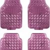 Streetwize 4 Piece Heavy Duty Metallic Check Plate Style Mat Set - Pink 2 Streetwize 4 Piece Heavy Duty Metallic Check Plate Style Mat Set - Pink -Motorcycle Equipment 822094