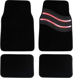 Streetwize Wave Carpet Car Mats - Red