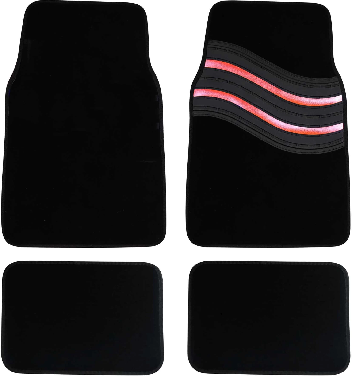 Streetwize Wave Carpet Car Mats - Red 3 Streetwize Wave Carpet Car Mats - Red