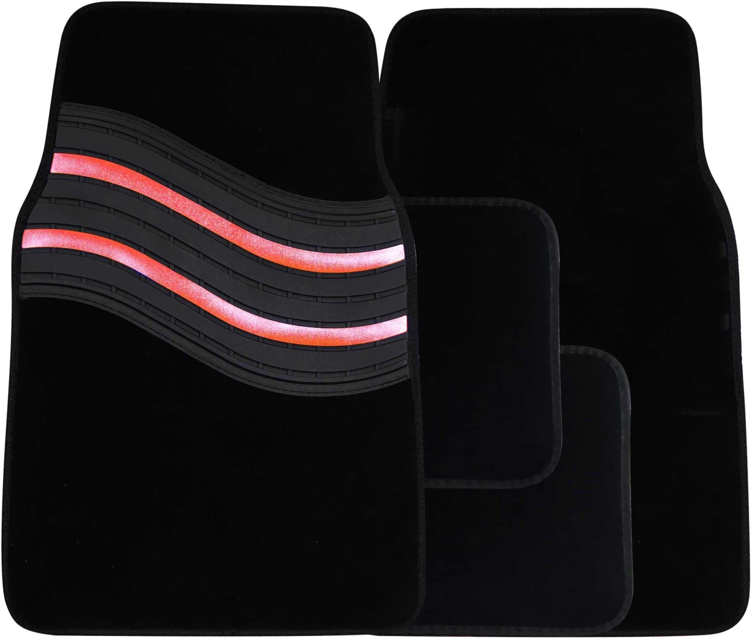 Streetwize Wave Carpet Car Mats - Red 4 Streetwize Wave Carpet Car Mats - Red - Image 2