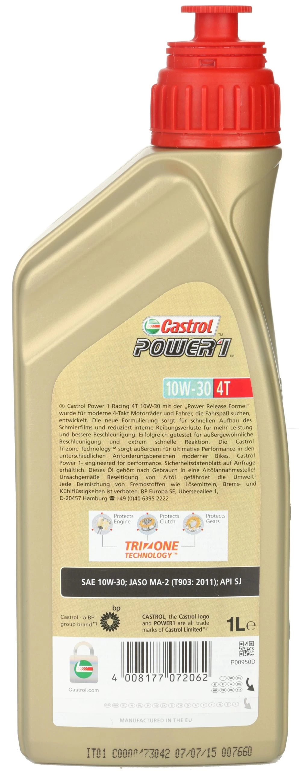 Castrol Power 1 4T 10W/30 Motorcycle Engine Oil - 1ltr 4 Castrol Power 1 4T 10W/30 Motorcycle Engine Oil - 1ltr - Image 2